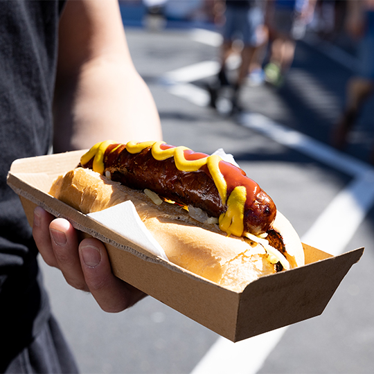 a close up image of a hotdog